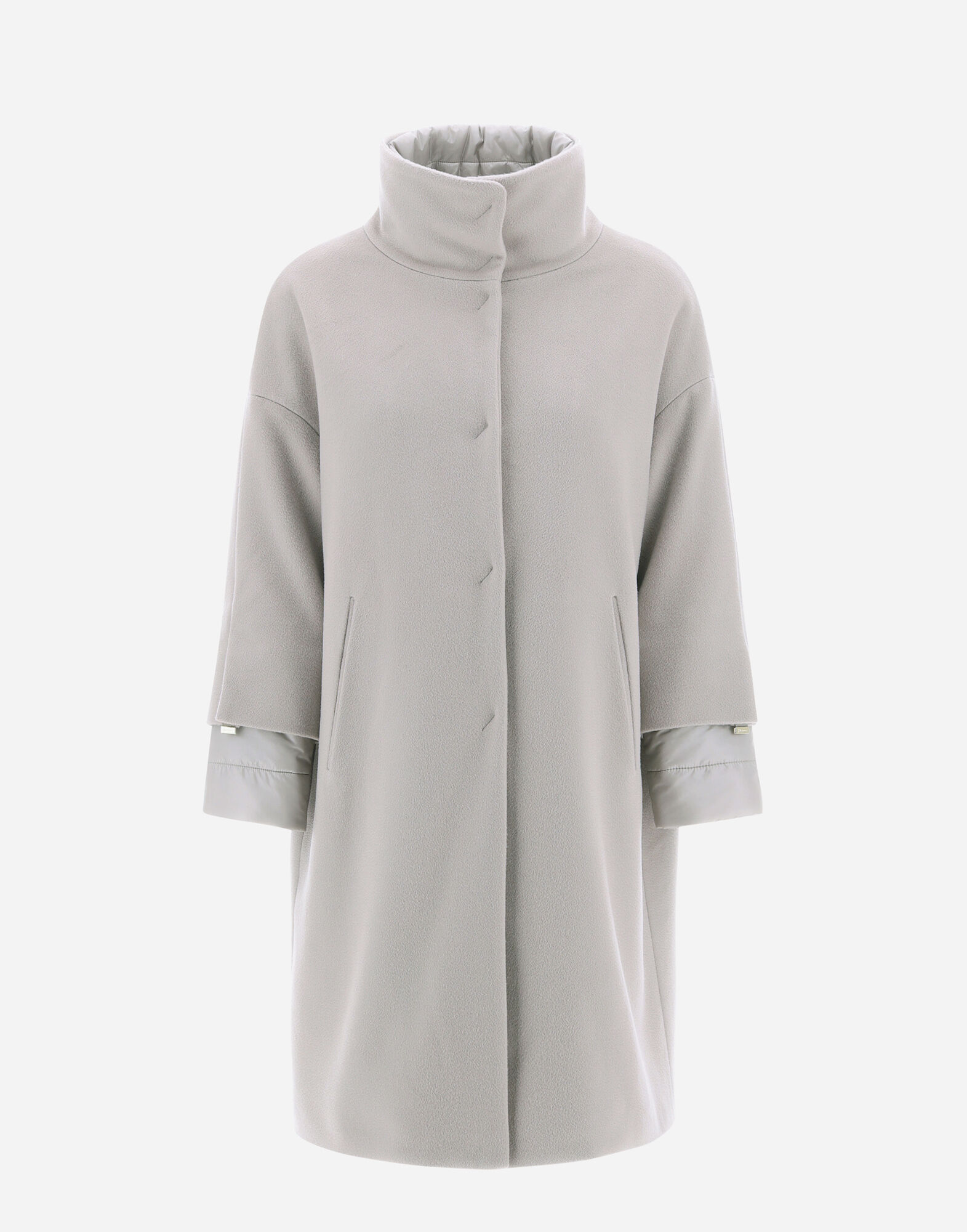 HERNO ペイズリー柄シャツコート グレー F イタリア製 HERNO ヘルノ ライナー付き コート CASHMERE COAT WITH NYLON