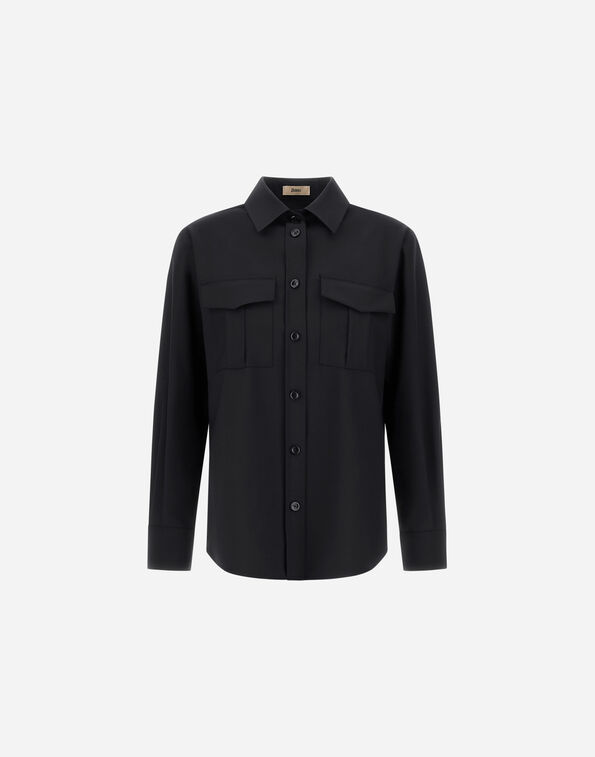 Herno SHIRT IN LIGHT STRETCH WOOLLY Black CM000048D128089300