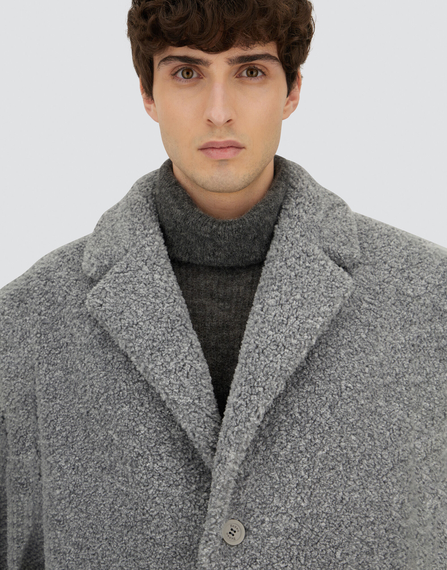 MELANGE TEDDY COAT in Grey for Men | Herno®