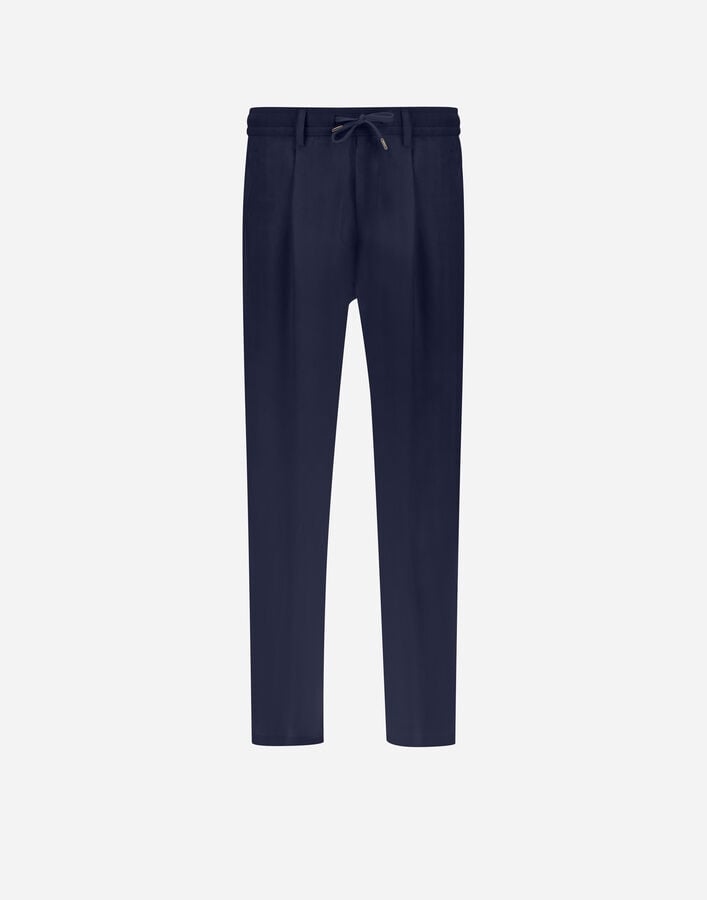 RESORT TROUSERS IN NEW LINEN Herno Herno RESORT TROUSERS IN NEW LINEN Blue/White PT00042UR17105Z9210