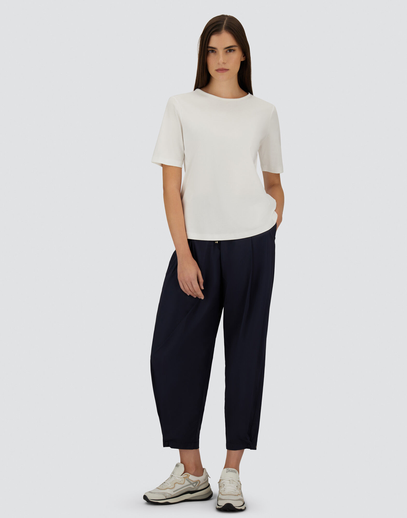 ヘルノ 美品 コットン カットソー トップス レディース 白 ホワイト 40 JG0006D-52006 40 HERNO（ヘルノ） 美品 コットン カットソー トップス レディース 白