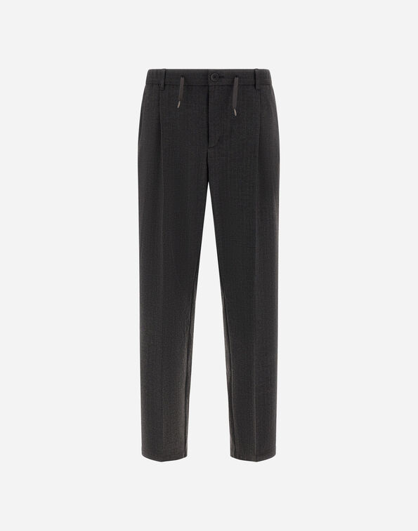 Herno PINSTRIPED TECHNICAL FABRIC TROUSERS Iron PT000224U12935S9487