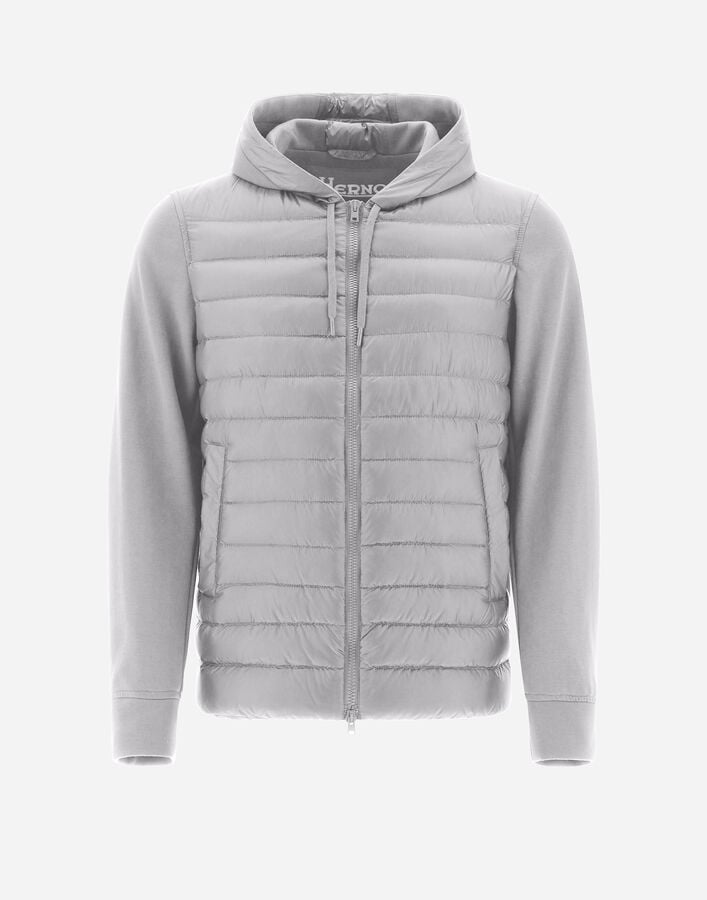 BOMBER JACKET IN NYLON ULTRALIGHT & FLEECE Herno Herno BOMBER JACKET IN NYLON ULTRALIGHT & FLEECE Light Grey PI001009U120179408