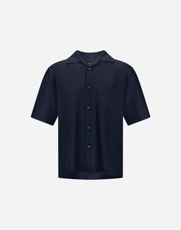 Herno SHORT-SLEEVED SHIRT IN JERSEY KNIT EFFECT Blue CM000017U520599201