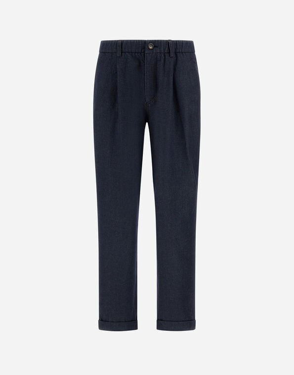 Herno TROUSERS IN ORGANIC DENIM Navy Blue PT000168U133219200