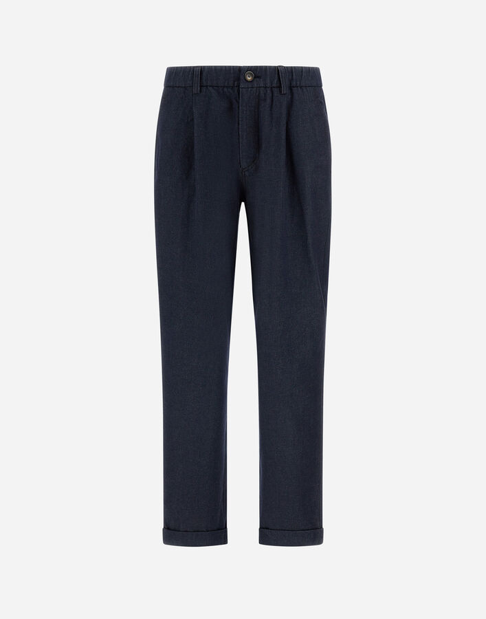 Herno TROUSERS IN ORGANIC DENIM Navy Blue PT000168U133219200