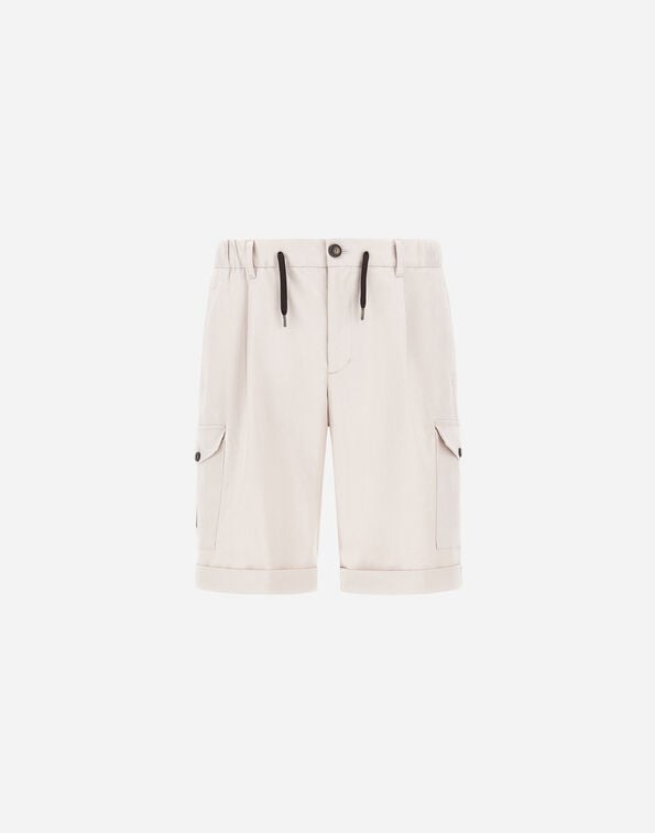 Herno SHORTS IN COTTON GABARDINE STRETCH Grey Pearl PT000187U13286S9403
