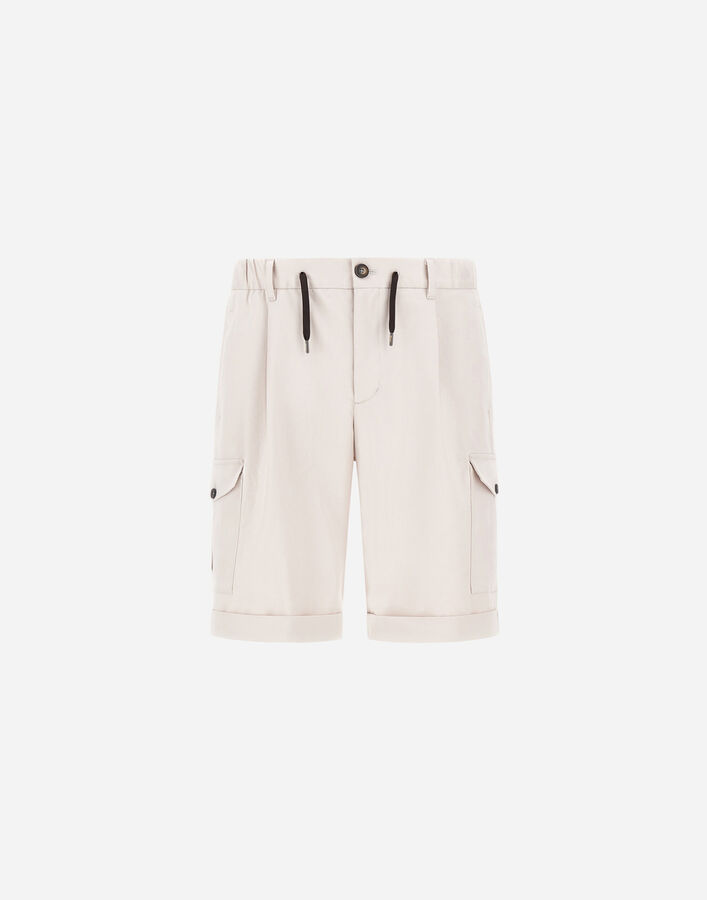Herno SHORTS IN COTTON GABARDINE STRETCH Grey Pearl PT000187U13286S9403