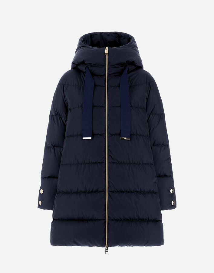 Herno A-SHAPE JACKET IN SATIN Blue PI1304D12170Z9202
