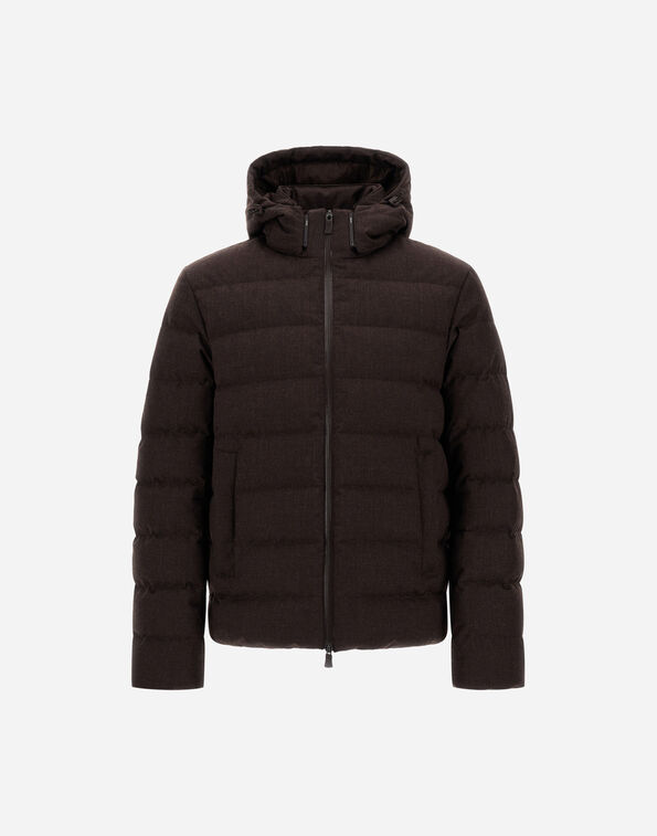 Herno FLANNEL JACKET WITH WATER-REPELLENT COATING Dark Brown PI001401U335298800