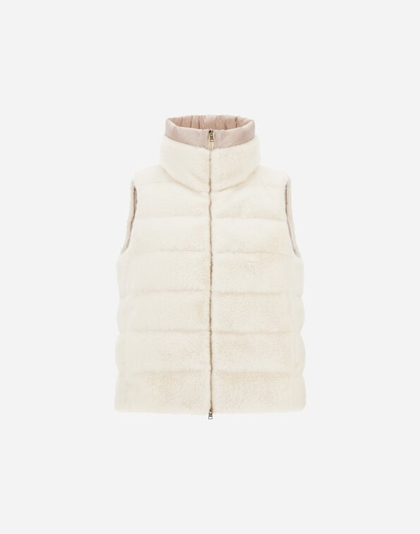 LADY ALTERNATIVE FUR AND NYLON ULTRALIGHT VEST Herno Herno LADY ALTERNATIVE FUR AND NYLON ULTRALIGHT VEST White PI002122D126301000