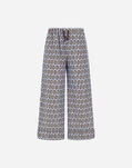 Herno RESORT COTTON RECTANGULAR PRINT TROUSERS Light Blue/Brown PT00052DR13262PM019080