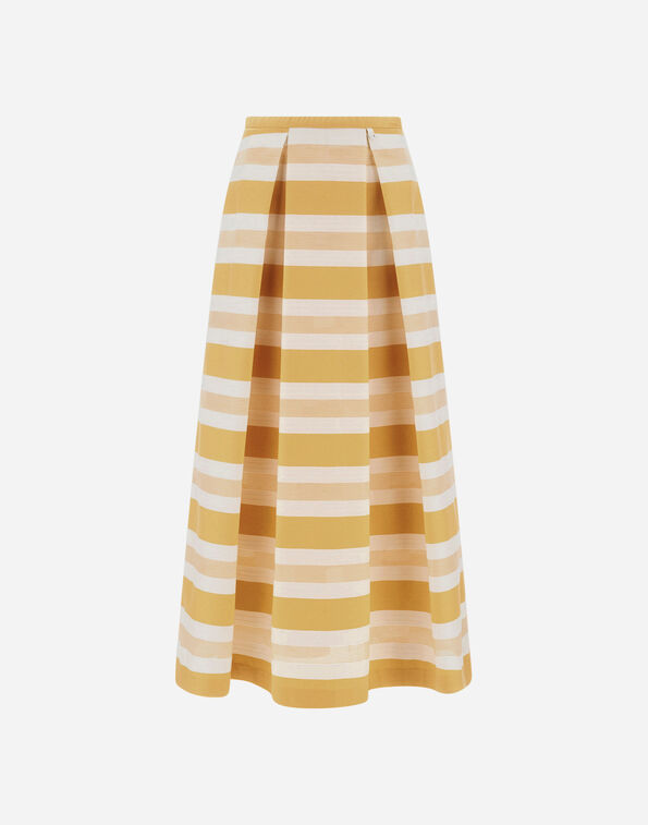 Herno SKIRT IN BOLD STRIPED COTTON Yellow/White GN000111D132873411