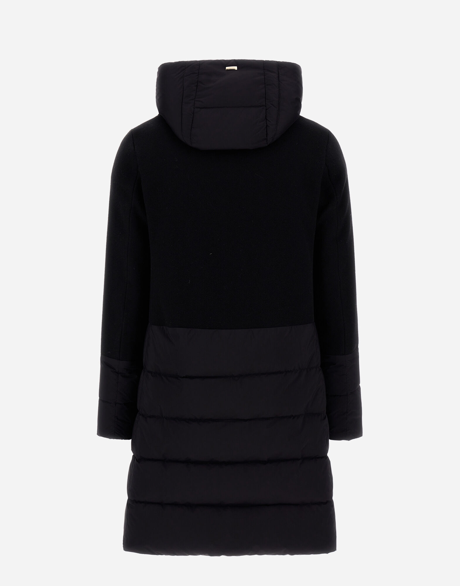 PARKA IN DIAGONAL WOOL AND NUAGE in Black for Women | Herno®