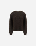 Herno COBBED BLOWN ALPACA WOOL JUMPER Dark Chocolate MG000191D703078810