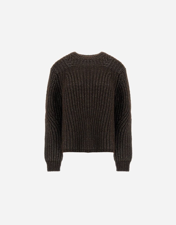 SWEATER IN COBBED BLOWN ALPACA WOOL Herno Herno SWEATER IN COBBED BLOWN ALPACA WOOL Dark Chocolate MG000191D703078810
