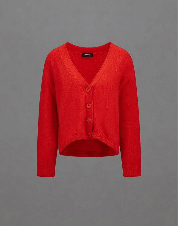 Herno LAMINAR CARDIGAN IN SOFT WOOL Red MC00015DL703776008