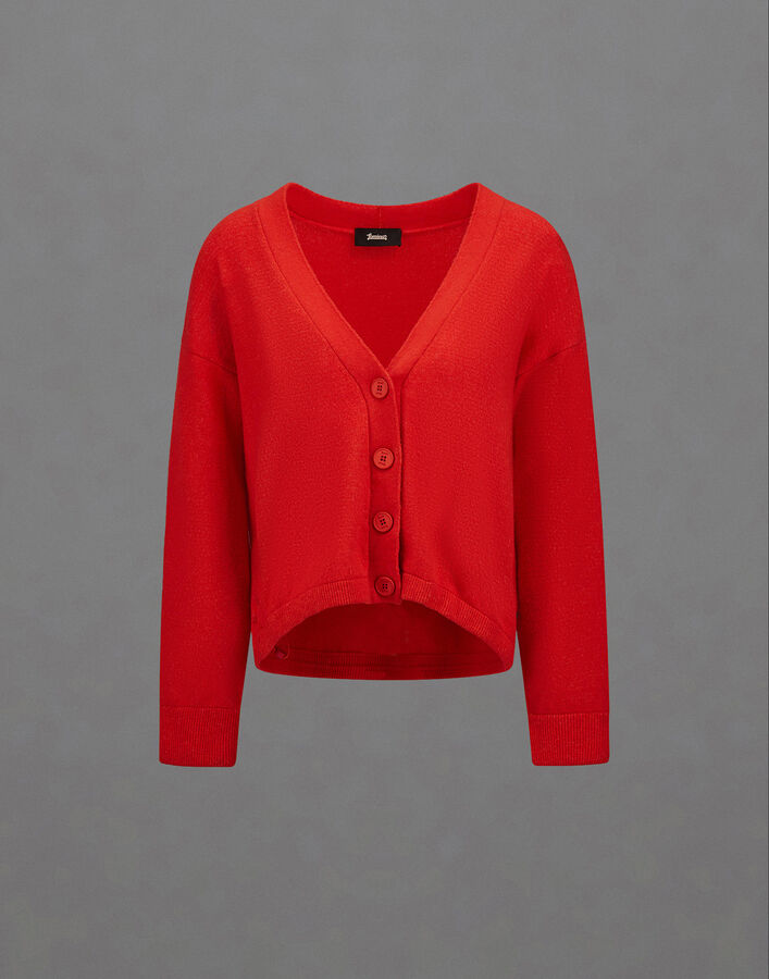 Herno LAMINAR CARDIGAN IN SOFT WOOL Red MC00015DL703776008