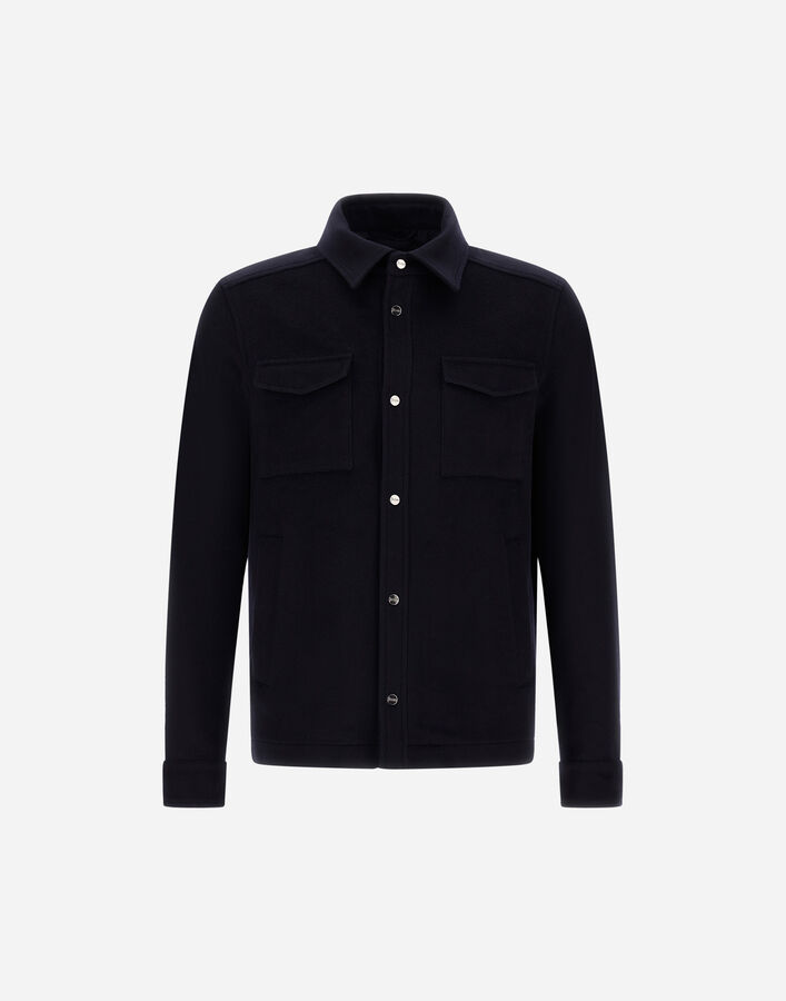 Herno SHIRT IN NEW WOOL CASHMERE Navy Blue GI000312U333189200