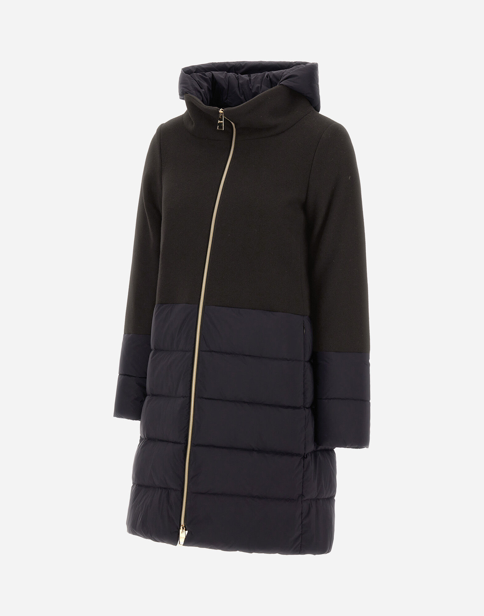 完成品 レディース DIAGONAL WOOL & NUAGE パーカ ブラウン | Herno ダウンジャケット