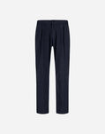 Herno RESORT TROUSERS IN MELANGE SUEDE EFFECT Navy Blue PT00033UR12729S9200