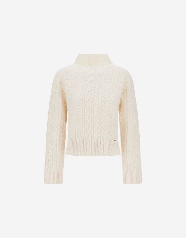 Herno CABLE-KNIT WOOL JUMPER White ML000077D703751000
