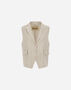 Herno VEST IN MAXI LINEN PINSTRIPE Cream GA000296D171361213