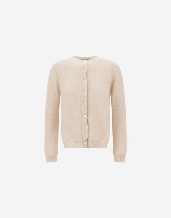 Herno RESORT CARDIGAN IN ALPACA AND LUREX STOCKING STITCH Chantilly MC00048DR703341985