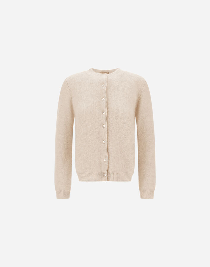 Herno RESORT CARDIGAN IN ALPACA AND LUREX STOCKING STITCH Chantilly MC00048DR703341985