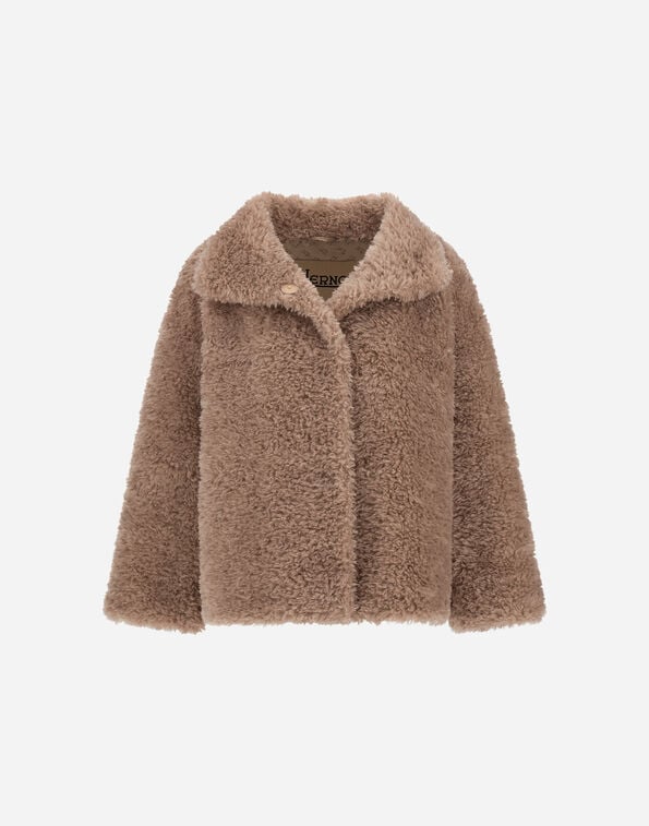 Herno CURLY-EFFECT FUR-TOUCH SHORT JACKET Chantilly GC000608D124211985