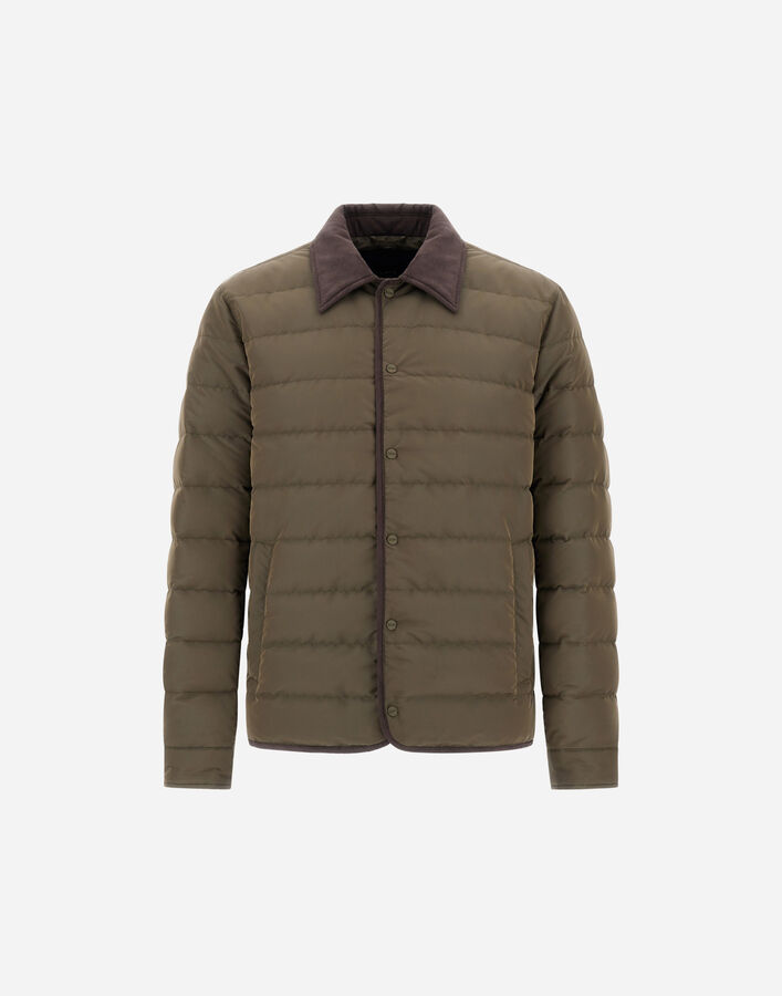 Herno SHACKET IN IRIDESCENT NYLON AND SUEDE EFFECT Light Military PI001346U128607730
