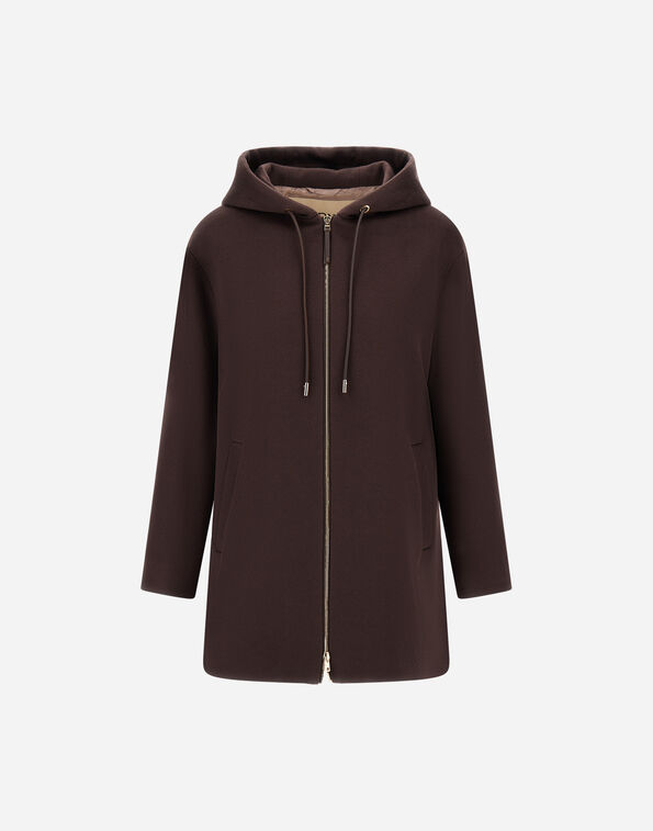 Herno SABLE-EFFECT WOOL JACKET Dark Brown GC000596D333138800