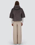 CAPE IN SATIN AND LADY ALTERNATIVE FUR Herno product thumbnail image view 5