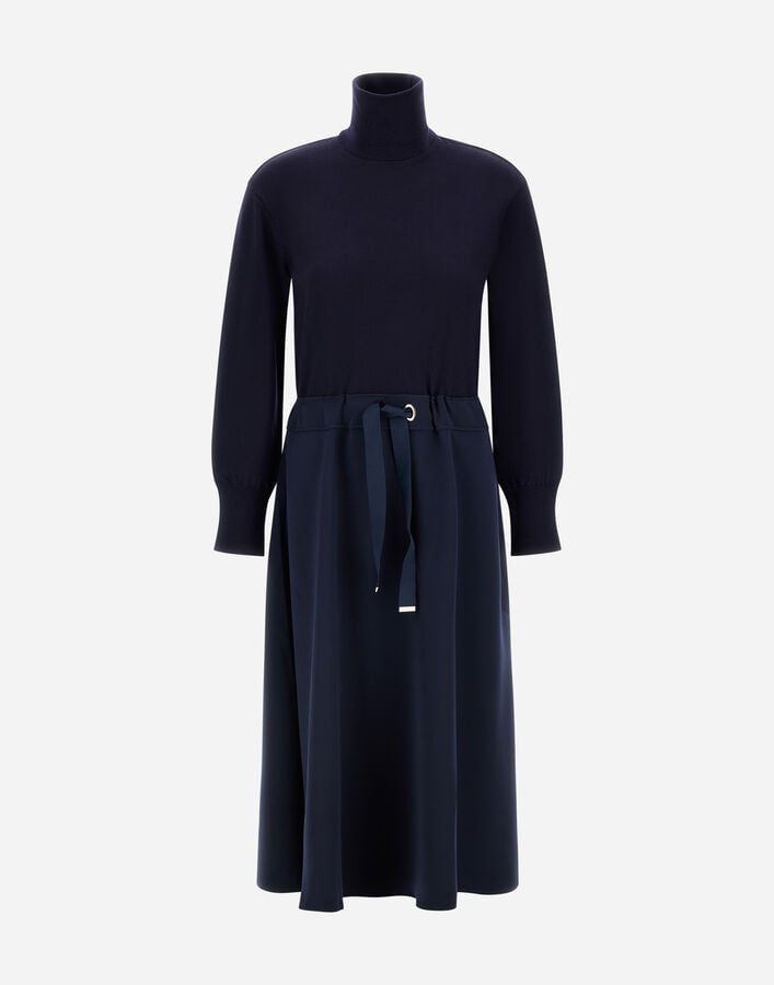 DRESS IN LIGHT WOOL G.14 Herno Herno DRESS IN LIGHT WOOL G.14 Navy Blue AB000042D570759200
