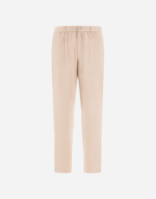 Herno RESORT TROUSERS IN WOOL-BLEND MELANGE FLANNEL Chantilly PT00047UR129341985
