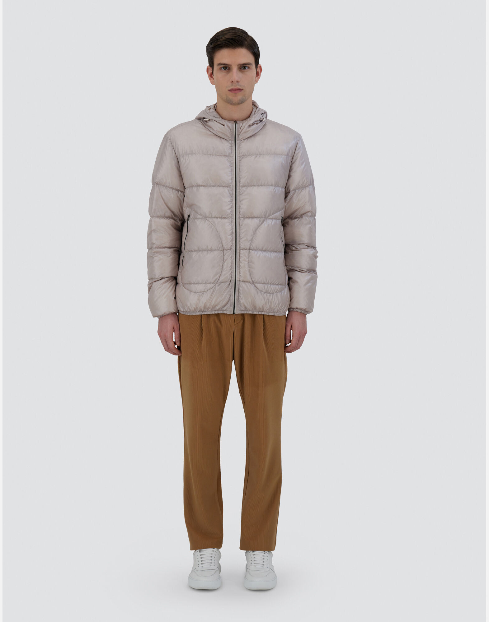 HERNO ヘルノ ウルトラライトニット Jacket ボンバージャケット メンズ ナイロンウルトラライト＆リネンベルベット ボンバー