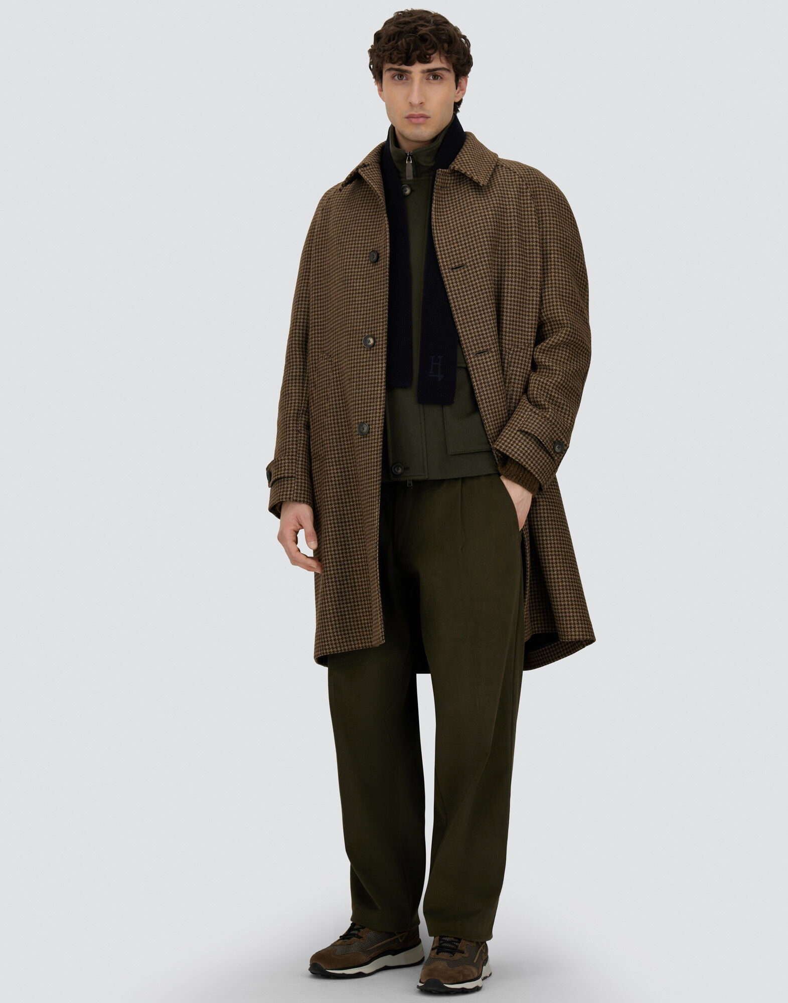 メンズ メルトンピエドプール コート オリーブグリーン | Herno® (ヘルノ)