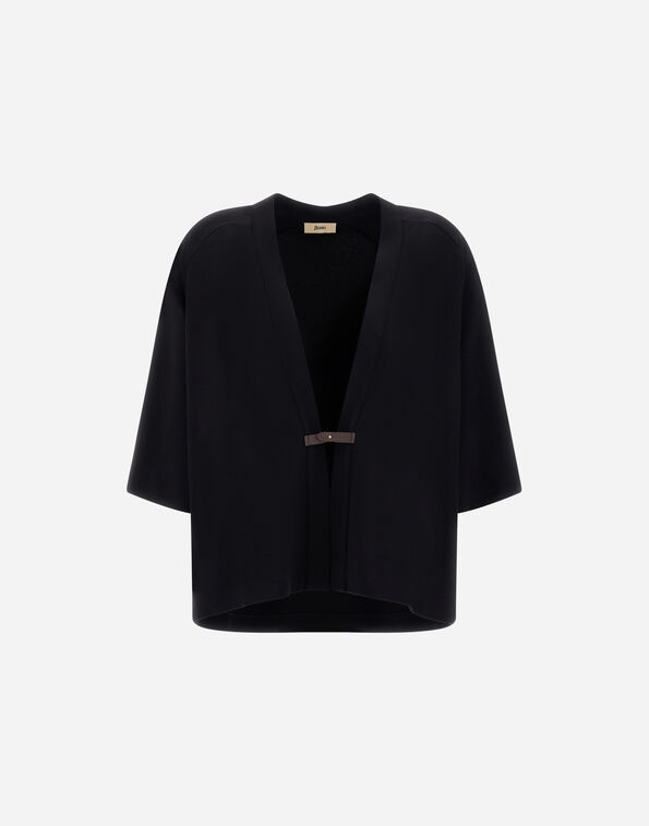 CARDIGAN IN PONTE ROMA JERSEY Herno Herno CARDIGAN IN PONTE ROMA JERSEY Black JC000077D560259300