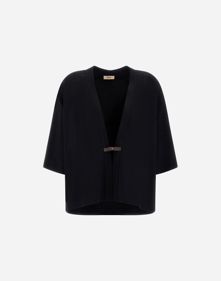 CARDIGAN IN PONTE ROMA JERSEY Herno Herno CARDIGAN IN PONTE ROMA JERSEY Black JC000077D560259300