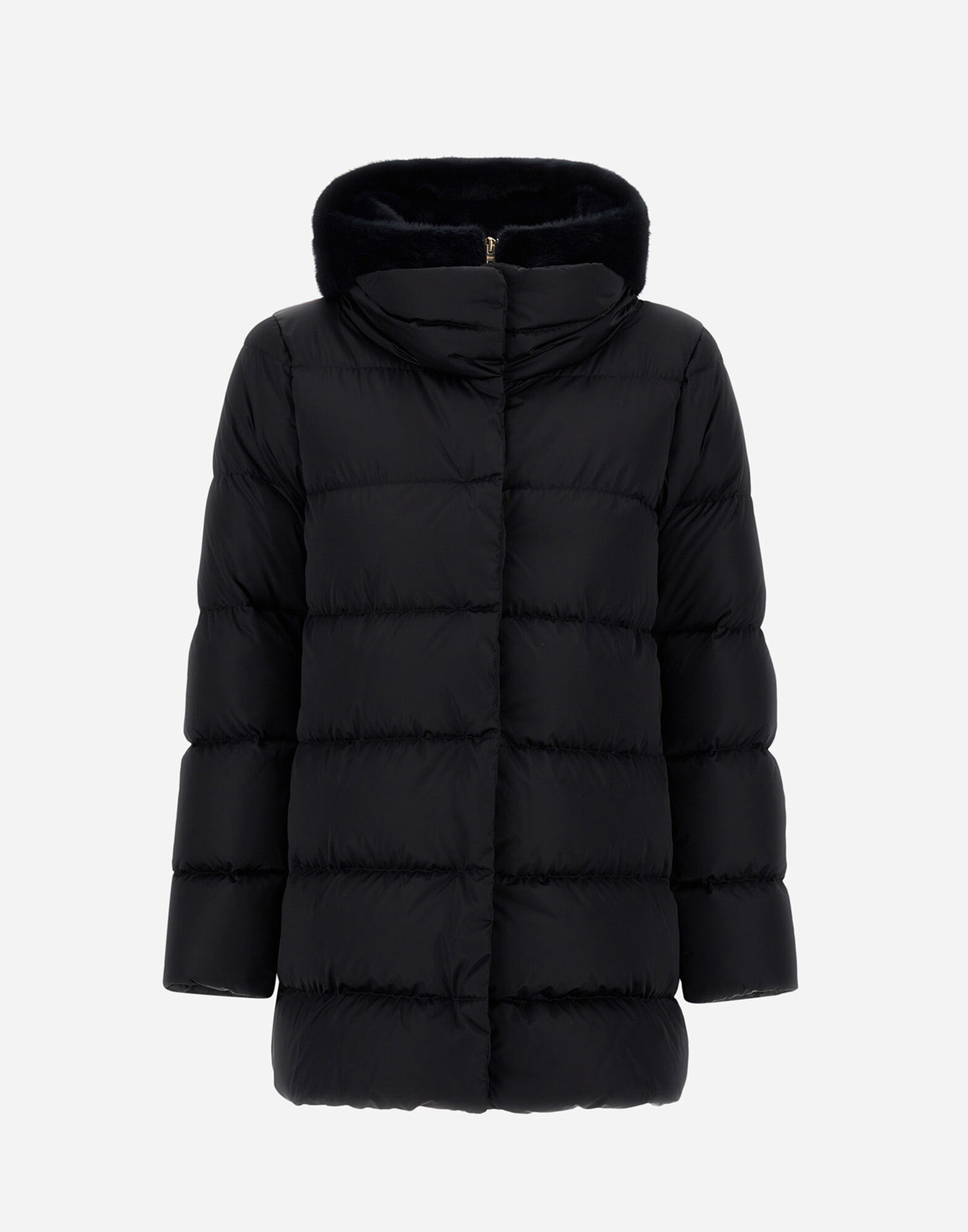 レディース サテン＆ニューレディフェイクファー Aラインコート