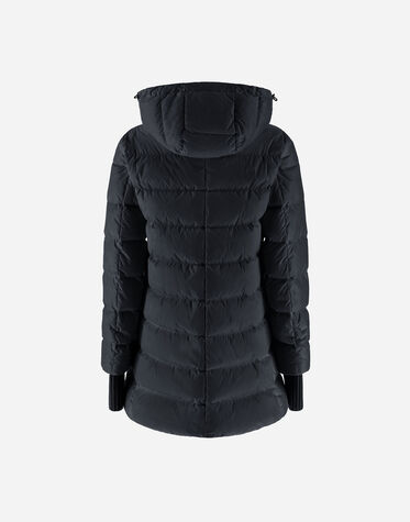 レディース ナイロンシャモニー Aシェイプ コート ブラック | Herno 