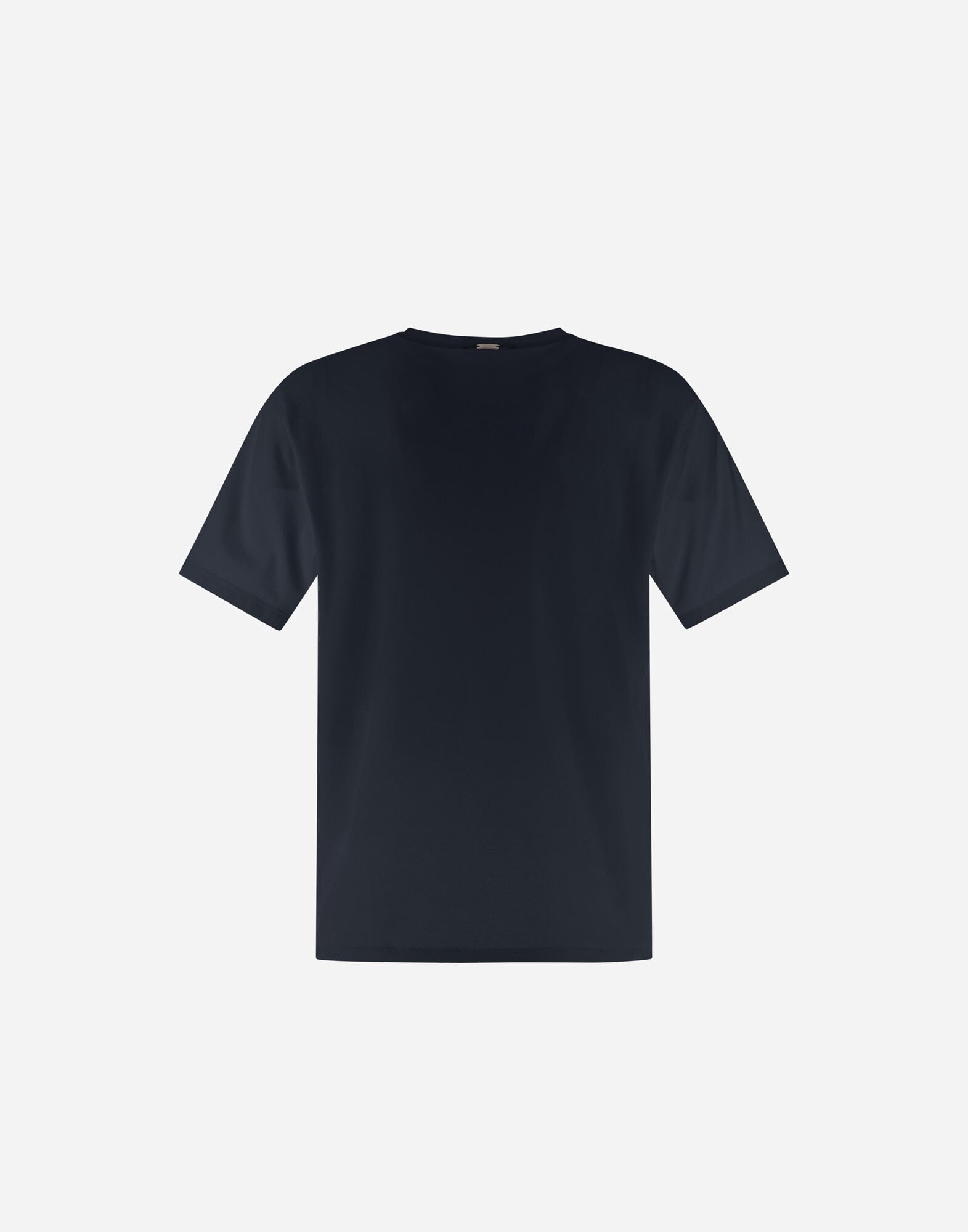 新品未使用　タグ付き　ヘルノ　ネイビー フリル付き半袖ブラウス　Tシャツ メンズ リゾート ベーシック コットン&ライトストレッチナイロン T
