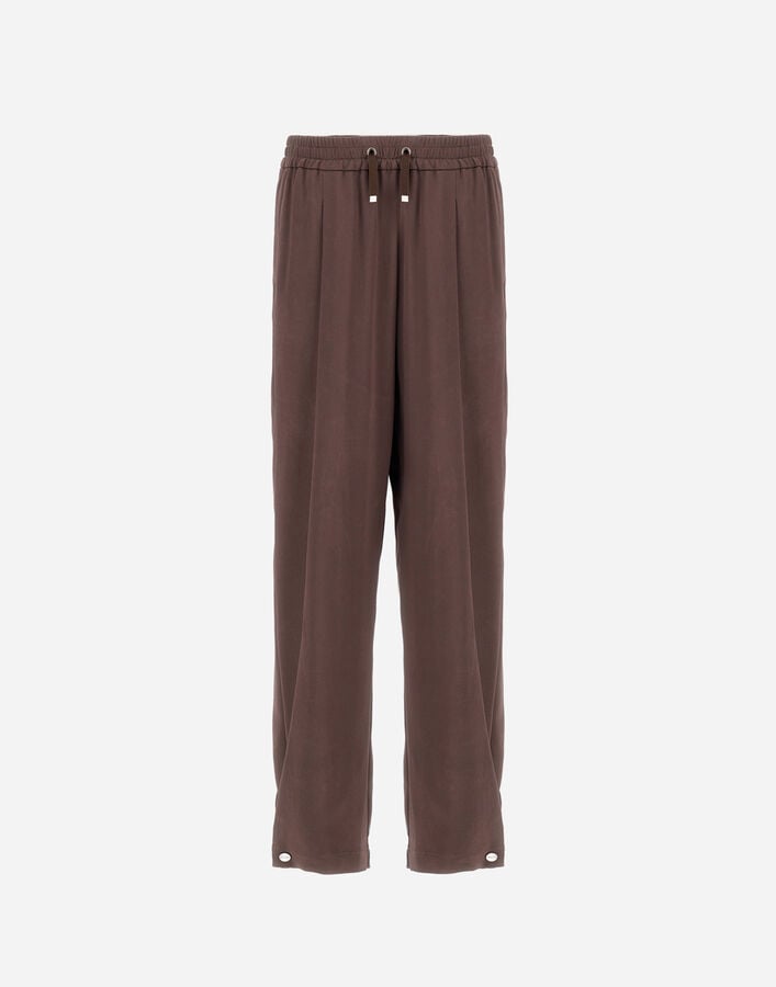 RESORT TROUSERS IN ENVERS SATIN Herno Herno RESORT TROUSERS IN ENVERS SATIN Dark Chocolate PT00038DR127278810