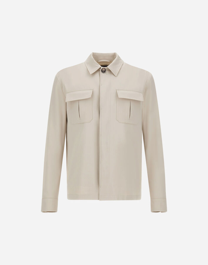 Herno SHACKET IN COTTON GABARDINE STRETCH Grey Pearl GI000634U13286S9403