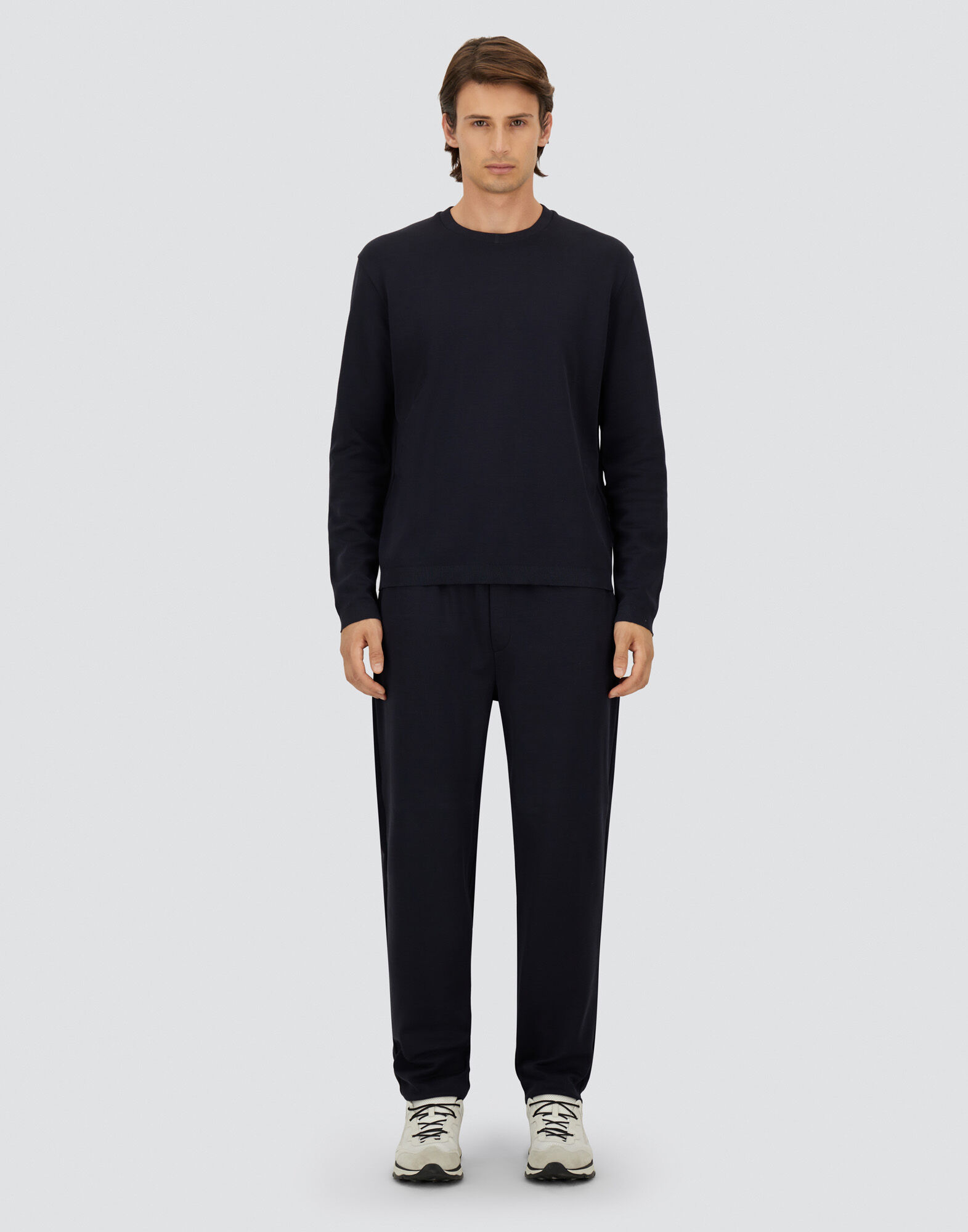 メンズ ジャージーニットエフェクト パンツ ブルー | Herno® (ヘルノ)