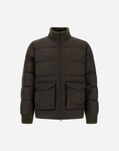 Herno BOMBER IN GLEN CHECK WOOL AND CASHMERE Olive Green PI001301U334527780