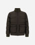Herno BOMBER IN GLEN CHECK WOOL AND CASHMERE Olive Green PI001301U334527780