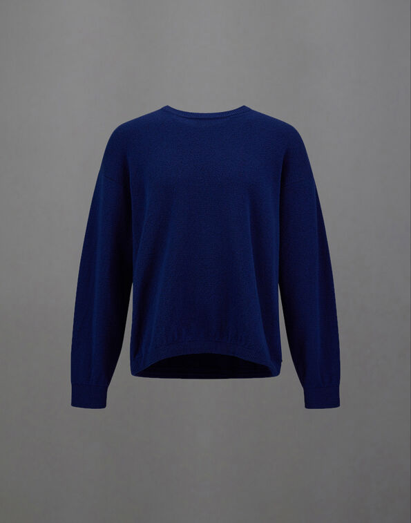 Herno LAMINAR CREW-NECK JUMPER IN SOFT WOOL Blue MG00020UL703779153