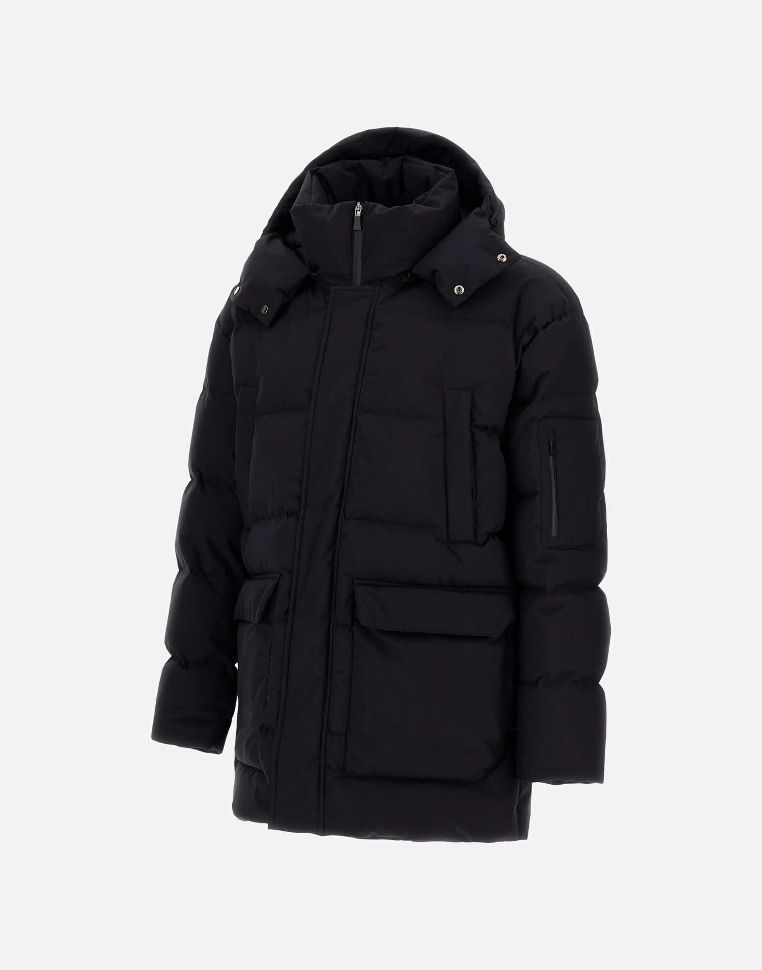 メンズ 2レイヤーウィンドストッパー コート ブラック | Herno® (ヘルノ)