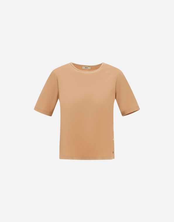 Herno EVER COTTON INTERLOCK AND MONOGRAM T-SHIRT Camel JG000258D52063M012150